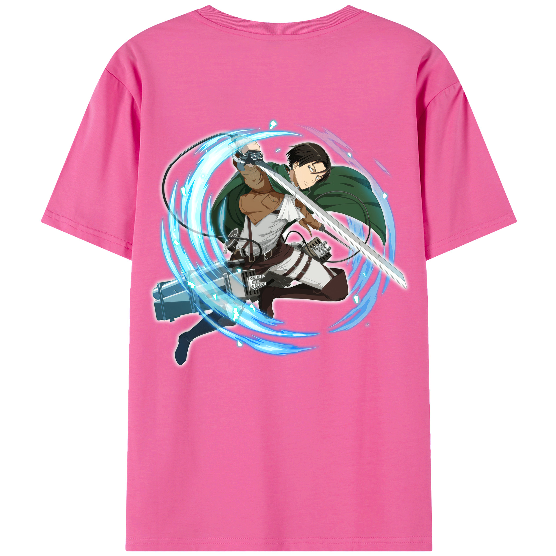 （画像用） 進撃の巨人 リヴァイ·アッカーマン Attack on Titan Levi Ackerman レディース半袖Tシャツ(バックプリント)